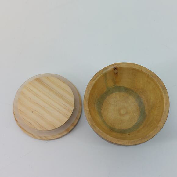 Wooden Trinket Wooden Box Bow Hand Carved Flower - Picture 4 of 12